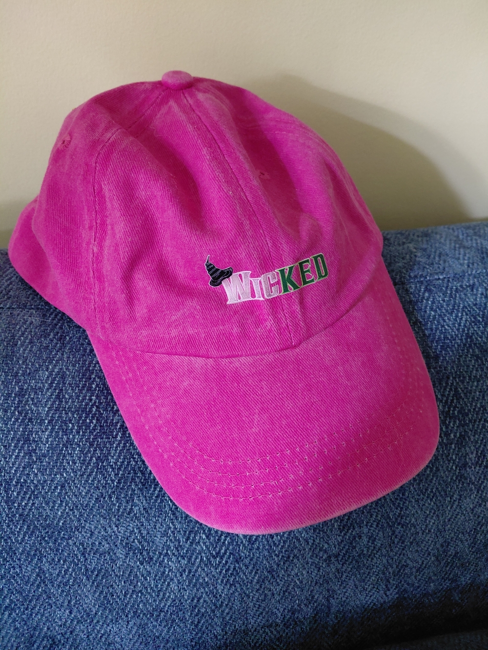 Wicked Embroidered Pink Kids Baseball Cap